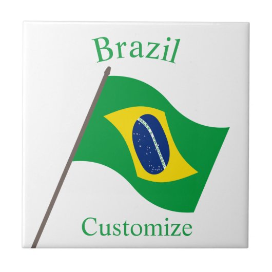 ブラジル国旗サンダーカーヴ タイル (正面)