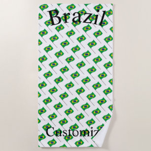 ブラジル国旗サンダーカーヴ ビーチタオル