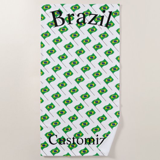 ブラジル国旗サンダーカーヴ ビーチタオル (正面)
