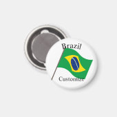 ブラジル国旗サンダーカーヴ マグネット (正面/裏面)
