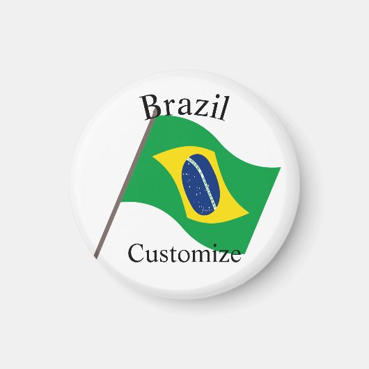 ブラジル国旗サンダーカーヴ マグネット (正面)