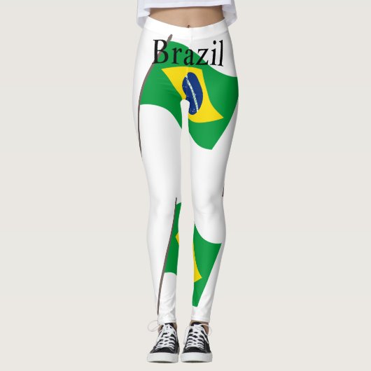 ブラジル国旗サンダーカーヴ レギンス (正面)