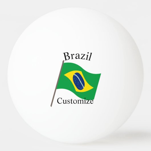 ブラジル国旗サンダーカーヴ 卓球ボール (正面)