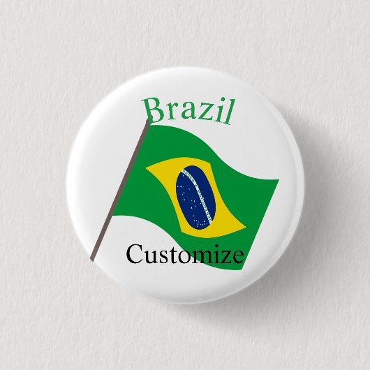 ブラジル国旗サンダーカーヴ 缶バッジ (正面)