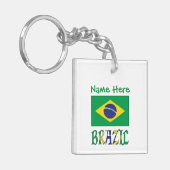ブラジル国旗スクエアアクリル キーホルダー (正面左)