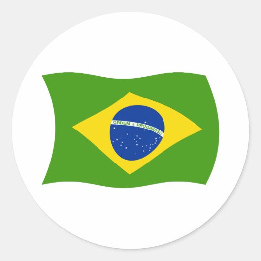 ブラジル国旗ステッカー ラウンドシール (正面)