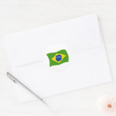 ブラジル国旗ステッカー ラウンドシール (封筒)