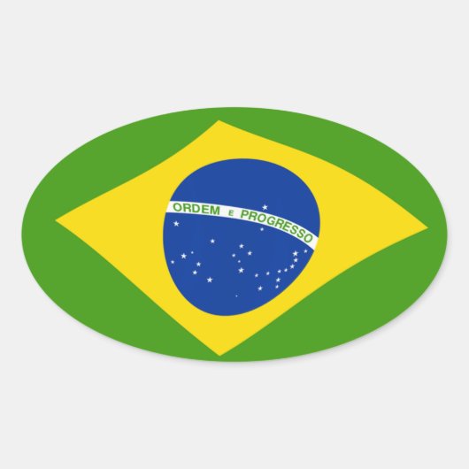 ブラジル国旗ステッカー 楕円形シール (正面)