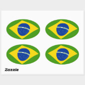 ブラジル国旗ステッカー 楕円形シール (シート)