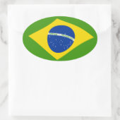 ブラジル国旗ステッカー 楕円形シール (バッグ)