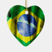 ブラジル国旗セラミックハートクリスマスデコレーション セラミックオーナメント (右)