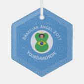 ブラジル国旗パーソナライズされた ガラスオーナメント (正面)