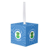 ブラジル国旗パーソナライズされた キューブオーナメント (裏面アングル)