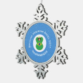 ブラジル国旗パーソナライズされた スノーフレークピューターオーナメント (右)