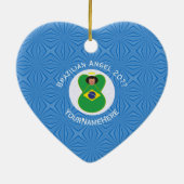 ブラジル国旗パーソナライズされた セラミックオーナメント (裏面)