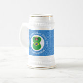 ブラジル国旗パーソナライズされた ビールジョッキ (正面左)