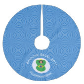 ブラジル国旗パーソナライズされた ブラッシュドポリエステルツリースカート (正面)