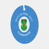 ブラジル国旗パーソナライズされた メタルオーナメント (正面左)