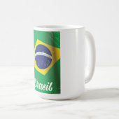 ブラジル国旗ビンテージ旅行ポスター コーヒーマグカップ (正面右)
