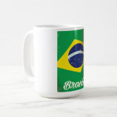 ブラジル国旗ビンテージ旅行ポスター コーヒーマグカップ (正面左)