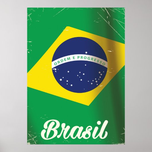 ブラジル国旗ビンテージ旅行ポスター ポスター (正面)