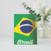 ブラジル国旗ビンテージ旅行ポスター ポストカード (スタンド正面)