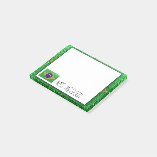 ブラジル国旗ブラジルグリッター先生教室 ポストイット (アングル)