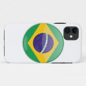 ブラジル国旗ボタン Case-Mate iPhoneケース (裏面(横))