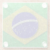 ブラジル国旗リオデジャネイログリッター ガラスコースター (裏面)