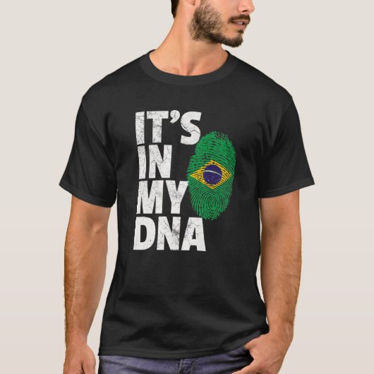 ブラジル国旗私のDNAクリスマスGIFに入ってる Tシャツ (正面)