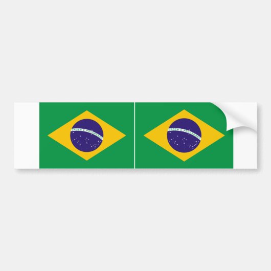 ブラジル国旗2 バンパーステッカー (正面)