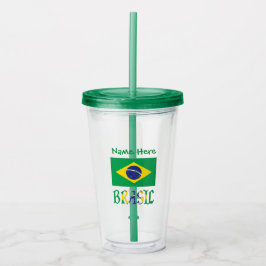 ブラジル国旗 オーダーメイド アクリルタンブラー
