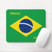 ブラジル国旗 カスタムネーム マウスパッド (マウス)