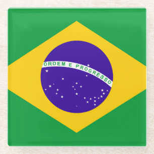 ブラジル国旗 ガラスコースター