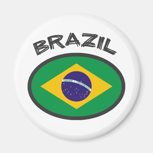 ブラジル国旗 – クールデザイン! マグネット (正面)