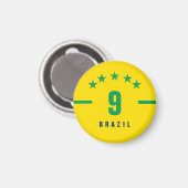 ブラジル国旗,サッカーのW杯を旗に マグネット (正面/裏面)
