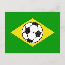 ブラジル国旗 |サッカースケッチ ポストカード