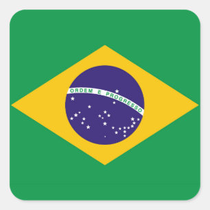 ブラジル国旗 スクエアシール