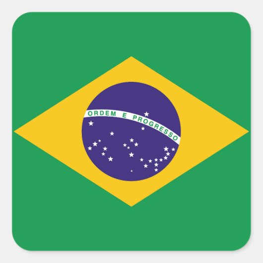 ブラジル国旗 スクエアシール (正面)