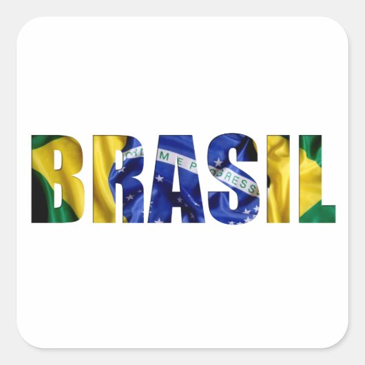ブラジル国旗 スクエアシール (正面)