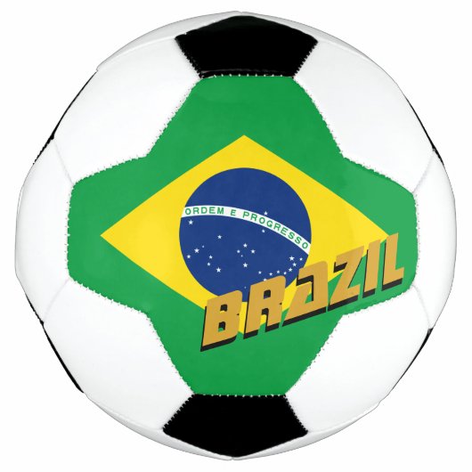 ブラジル国旗/スポーツ サッカーボール (正面)
