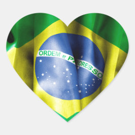 ブラジル国旗 ハートシール