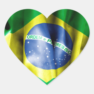 ブラジル国旗 ハートシール