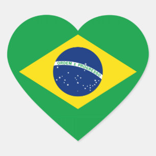 ブラジル国旗 ハートシール