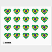 ブラジル国旗 ハートシール (シート)