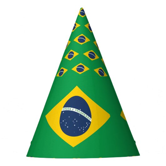 ブラジル国旗 パーティーハット (正面)