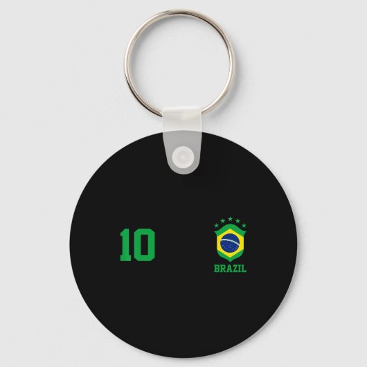 ブラジル国旗 ブラジル愛 サッカージャージ No キーホルダー (正面)