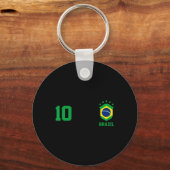 ブラジル国旗 ブラジル愛 サッカージャージ No キーホルダー (正面)