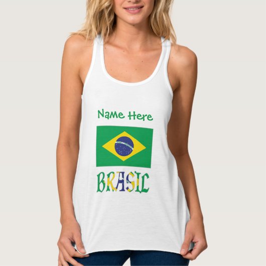 ブラジル国旗 ブラジル オーダーメイド タンクトップ (正面)