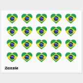 ブラジル国旗、ブラジル ハートシール (シート)